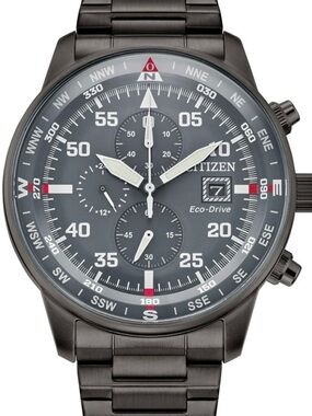 Citizen classic eco drive Men's Gray and Black Pilot Chronograph Watch